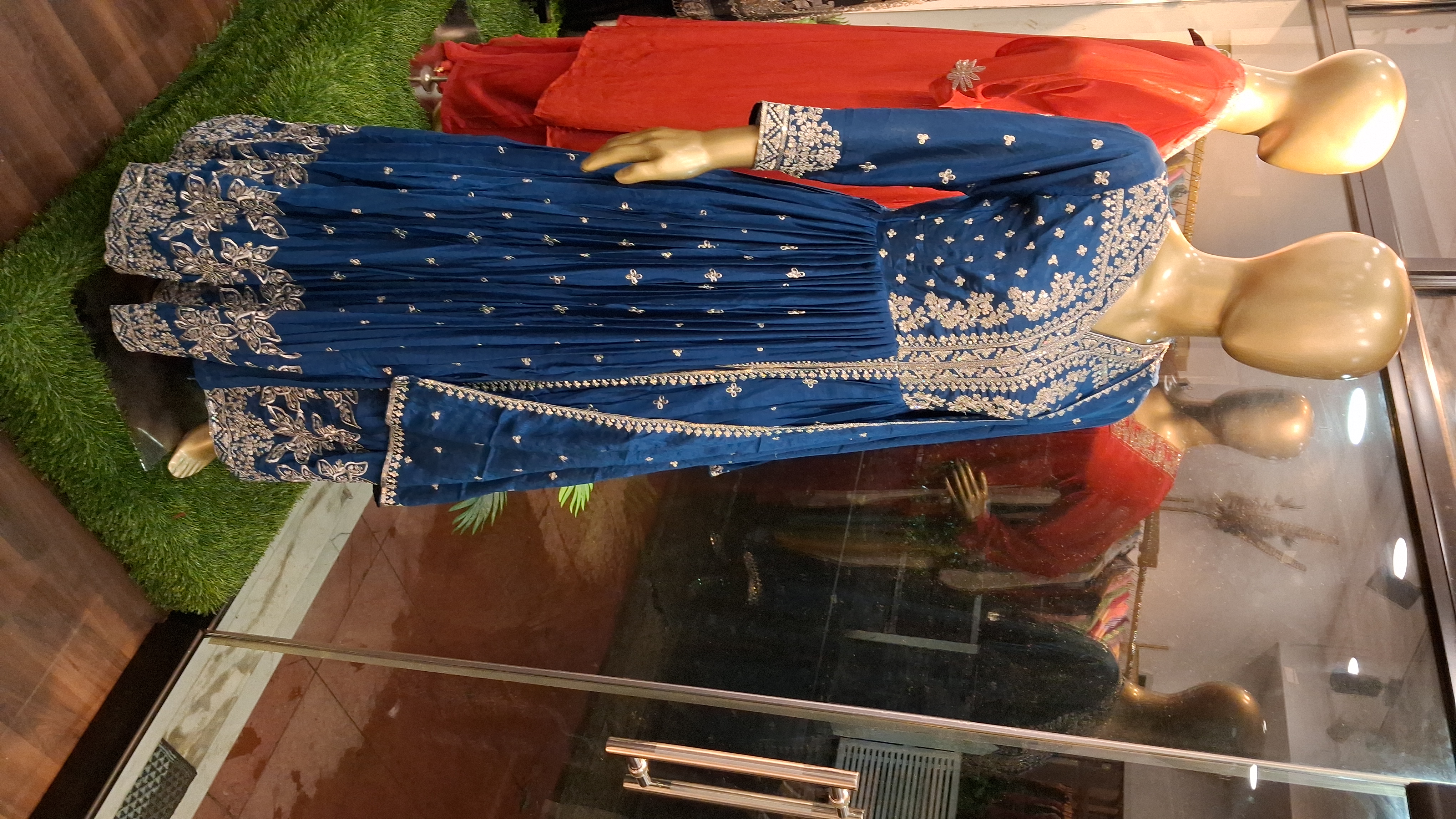 Chinon silk gown with dupatta