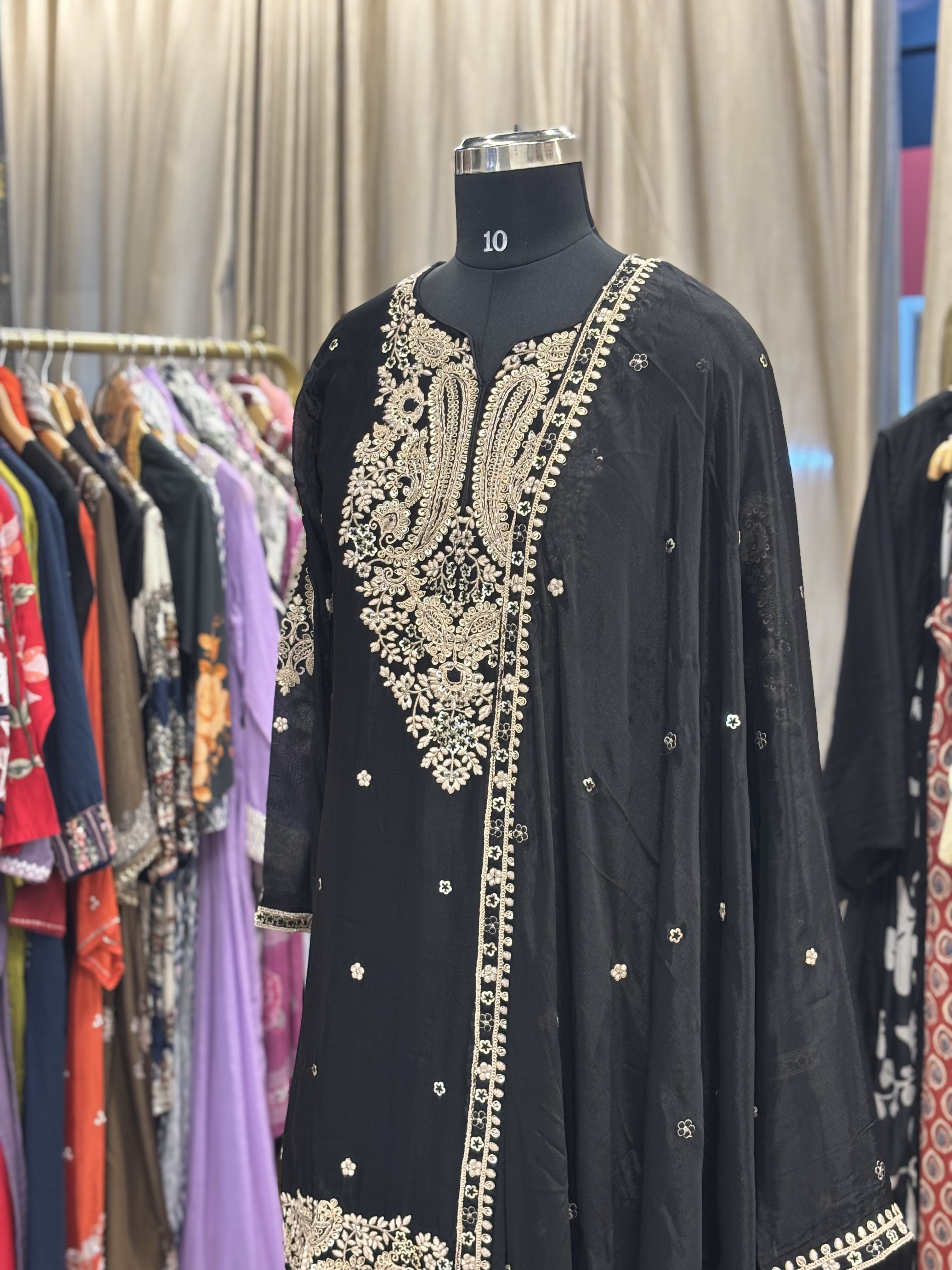 Chinon silk palazo suit