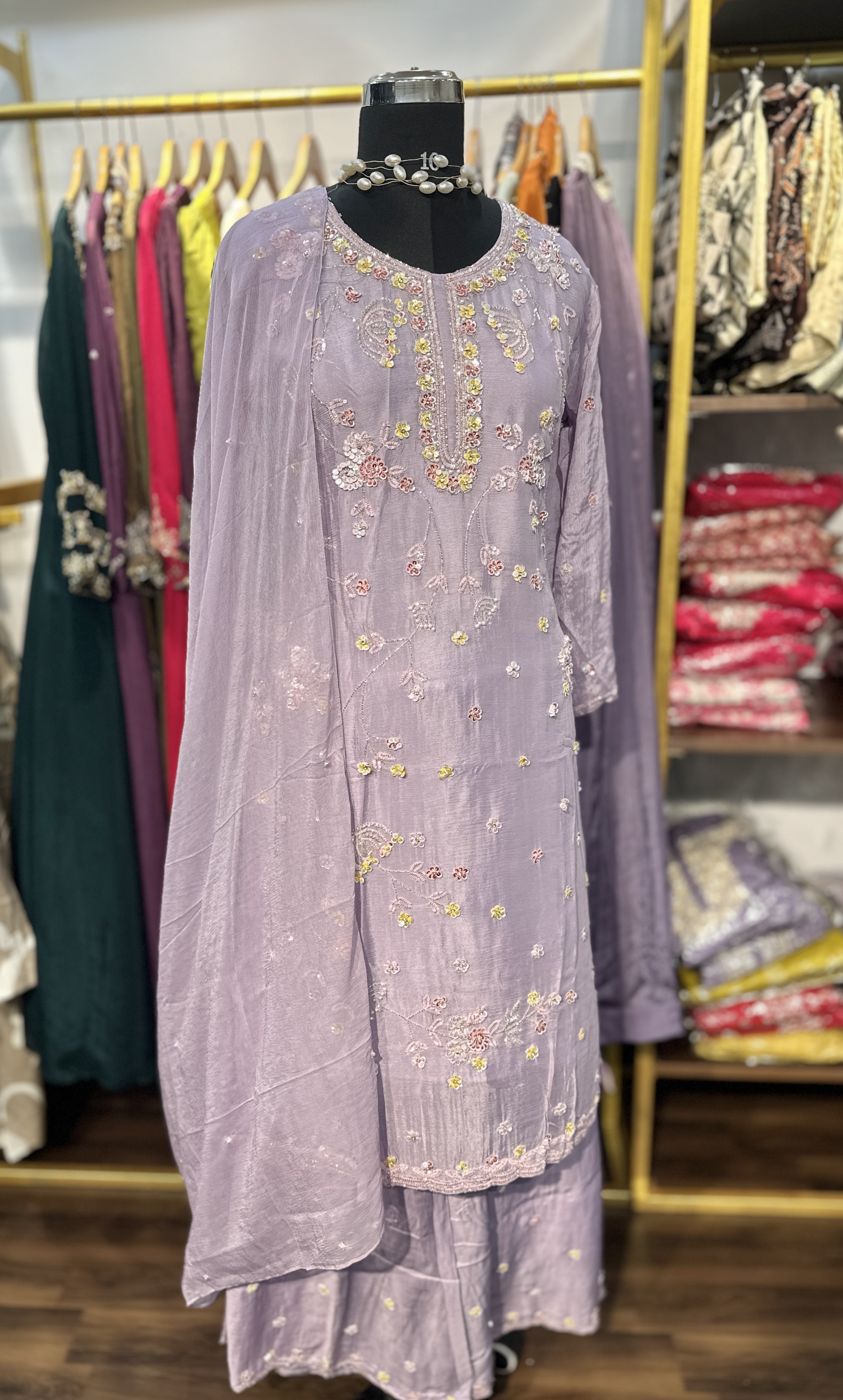 chinon silk partywear