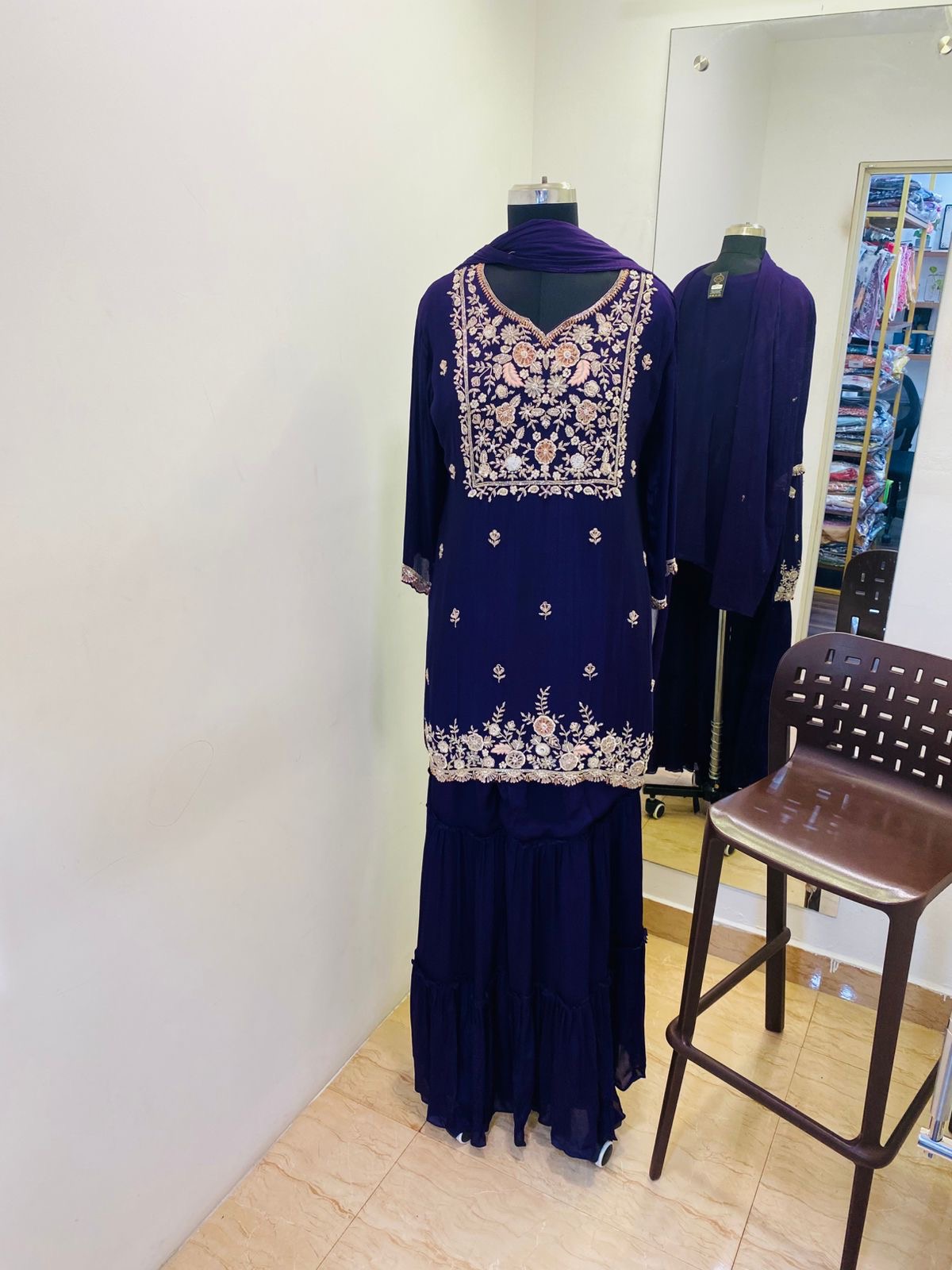Chinon silk sharara set