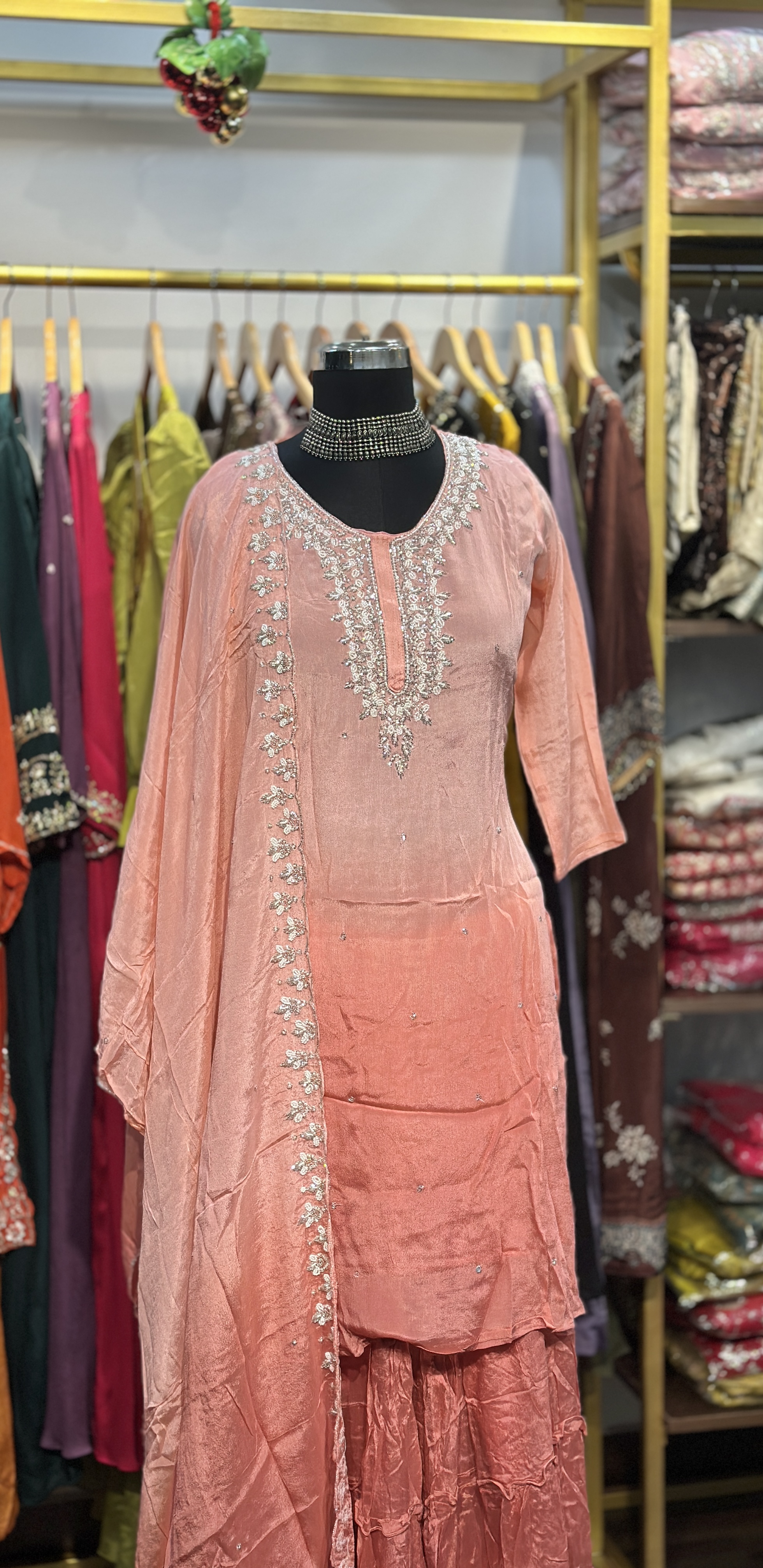 #Chinon silk sharara set