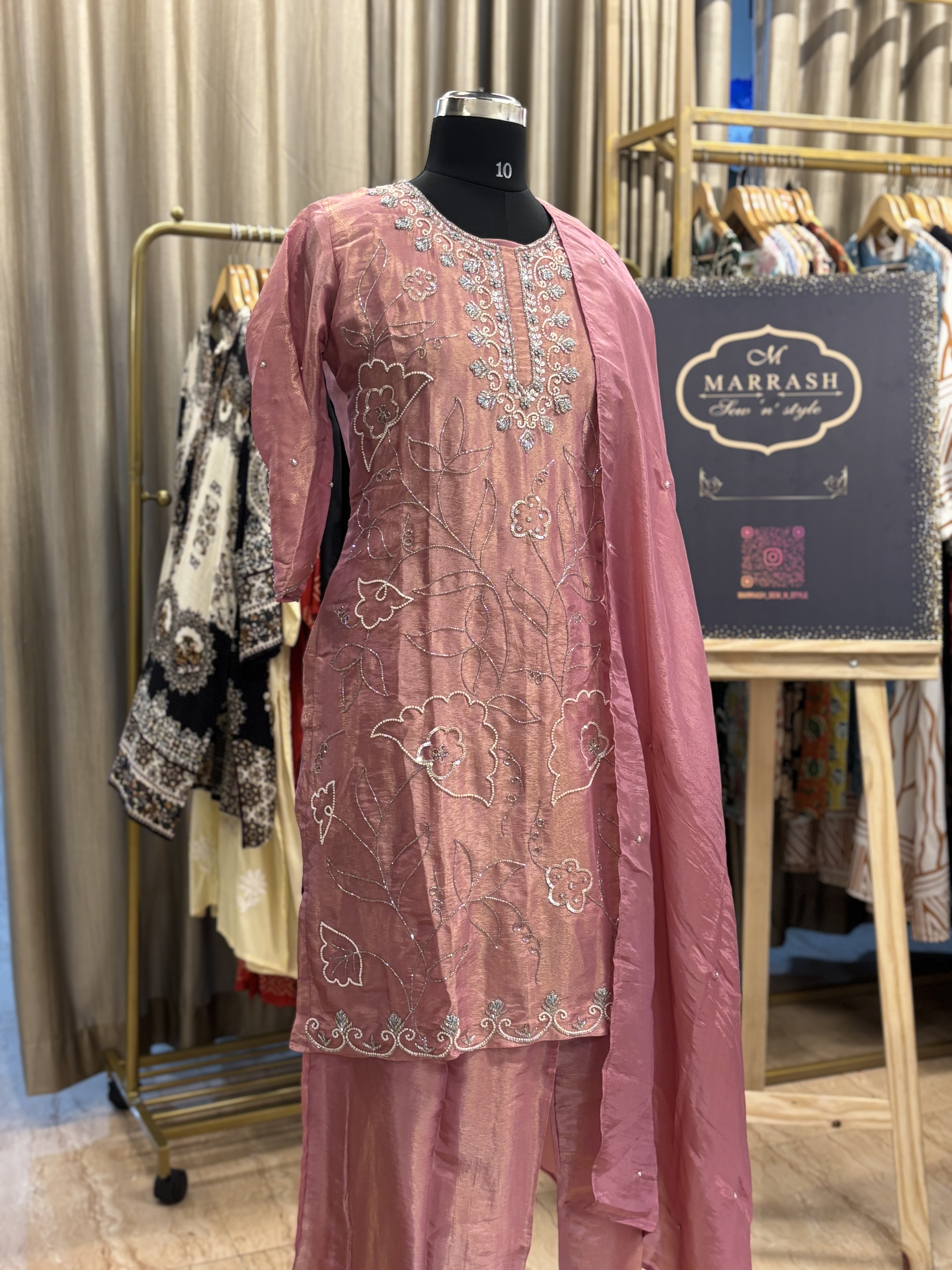 Dola silk palazo suit
