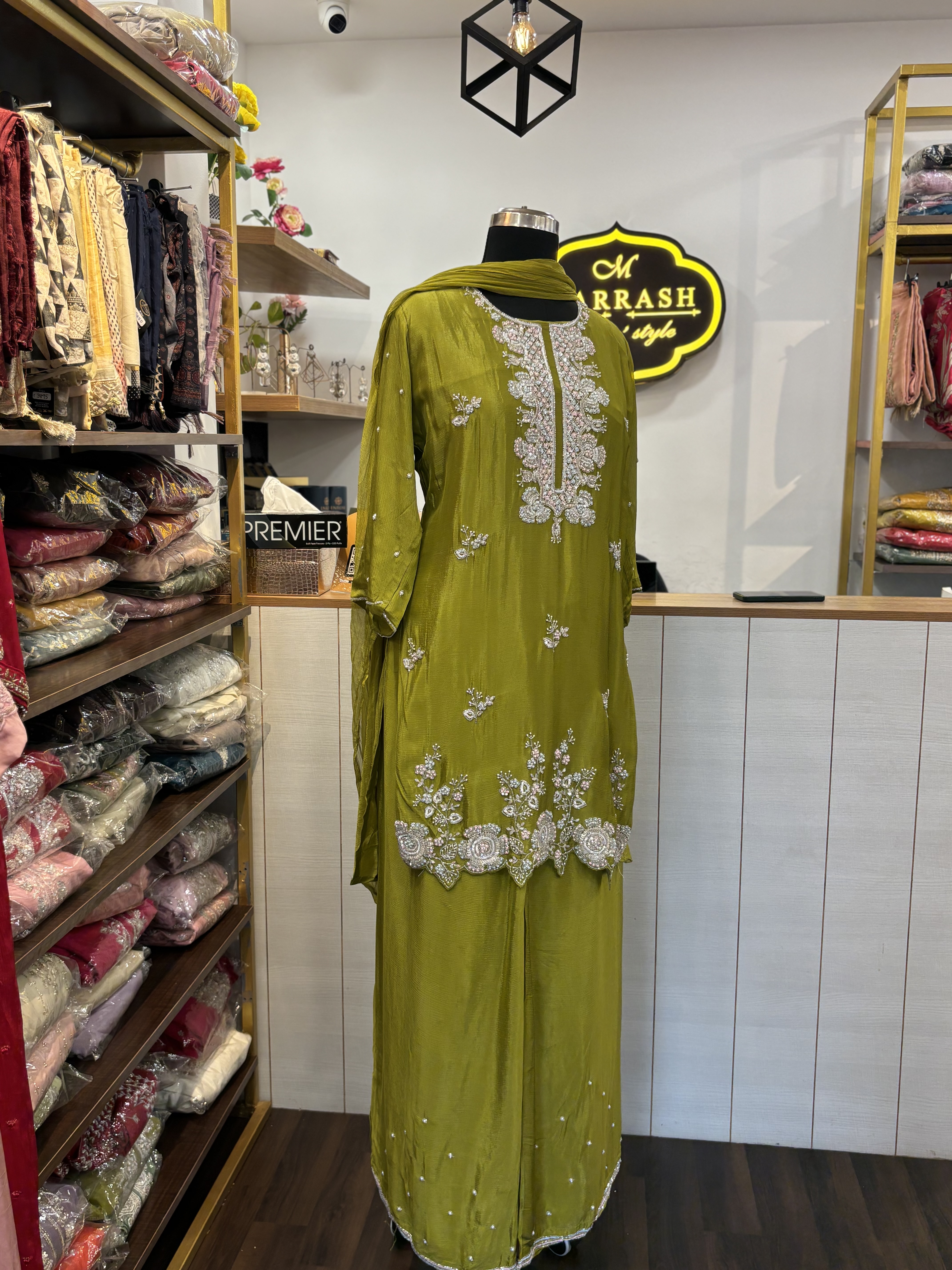 Green sharara suit