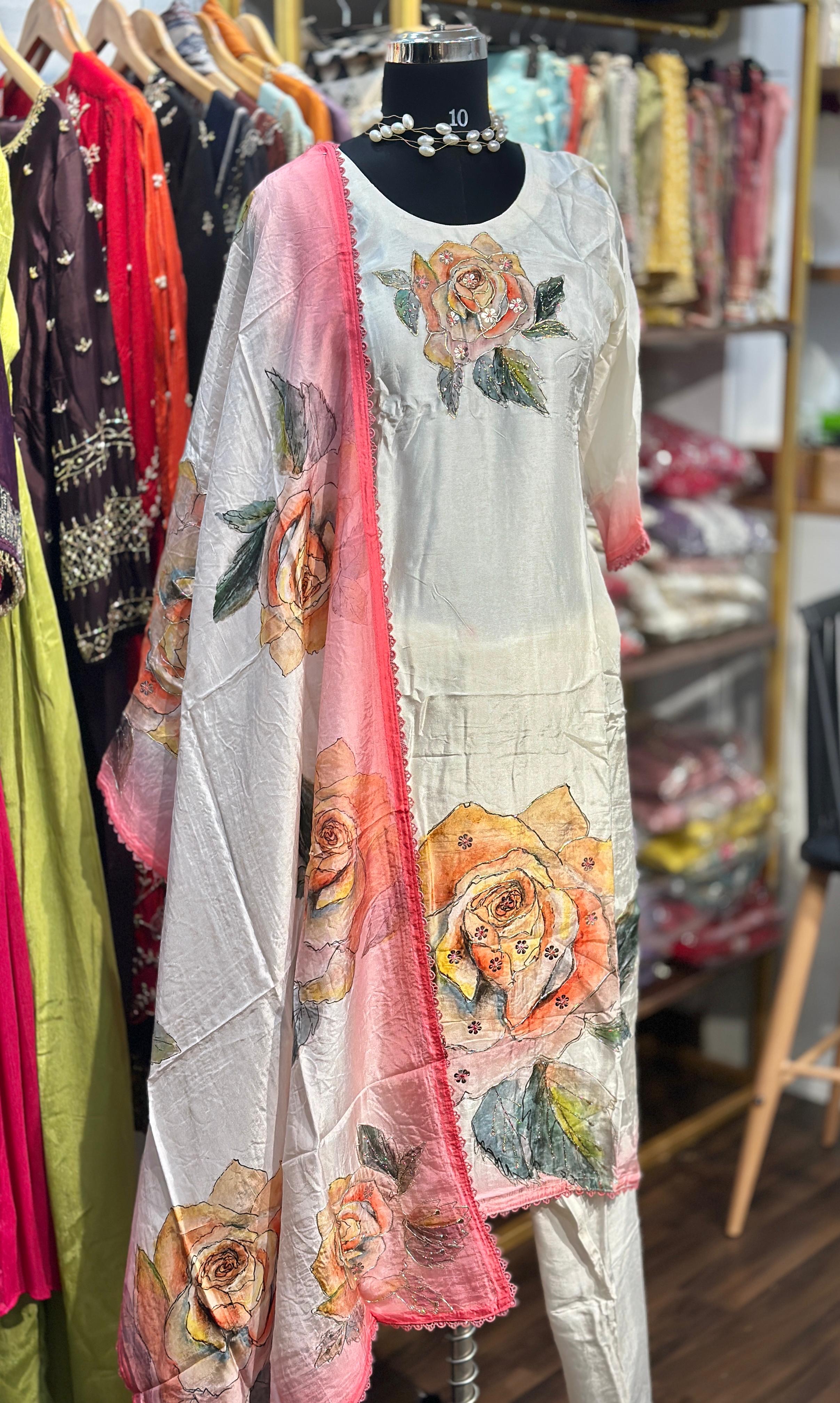 Muslin silk suit