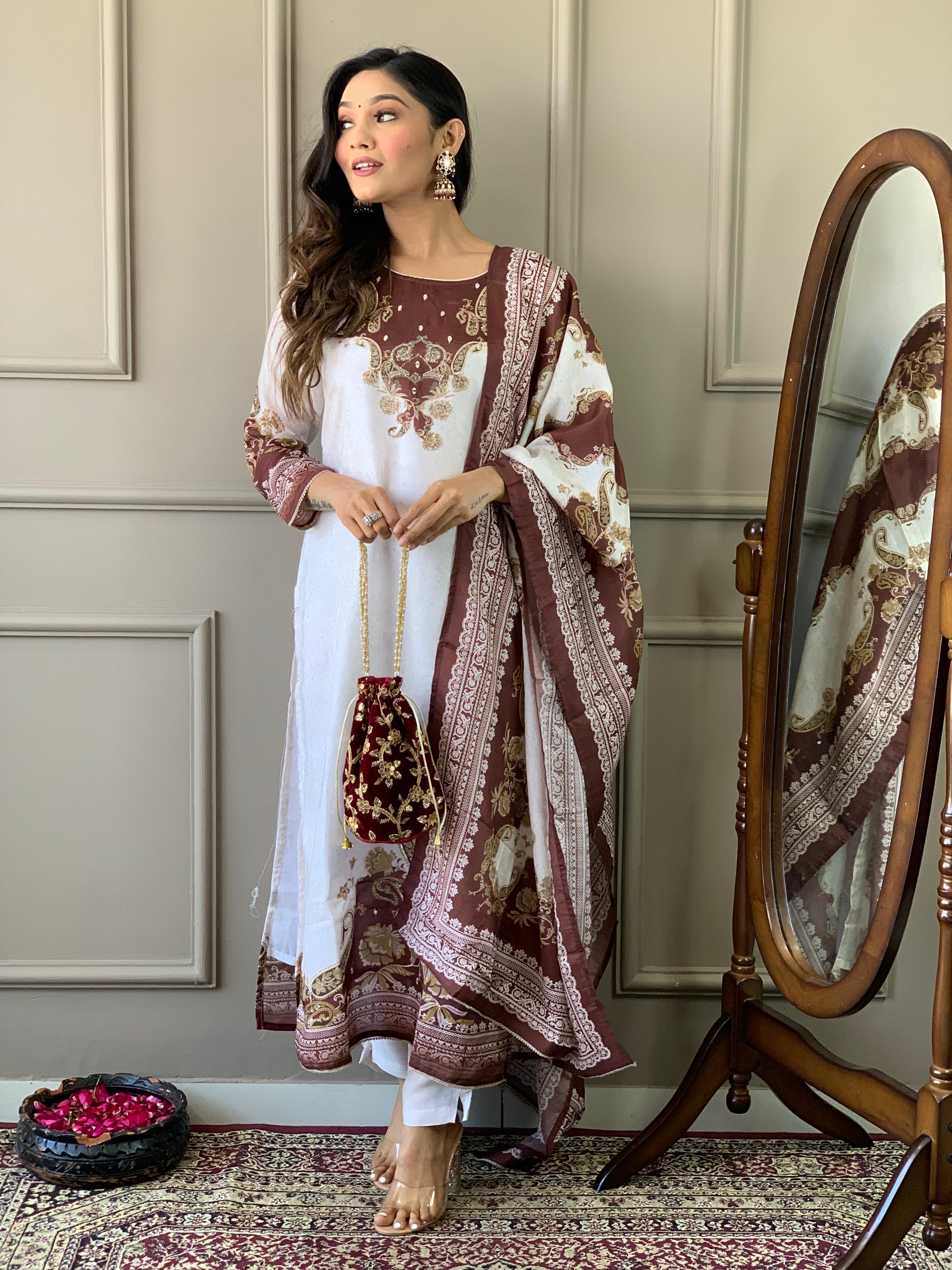 Muslin silk suit