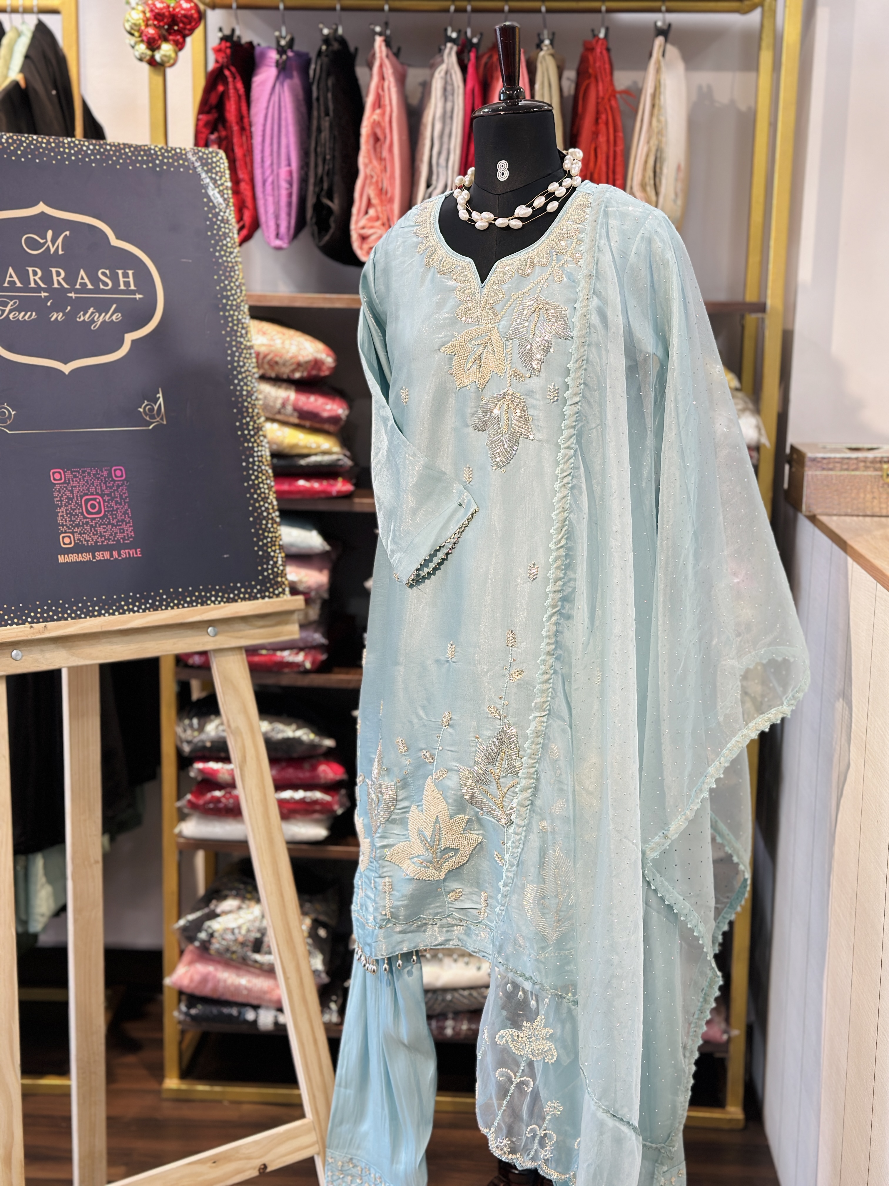 tissue silk partywear suit