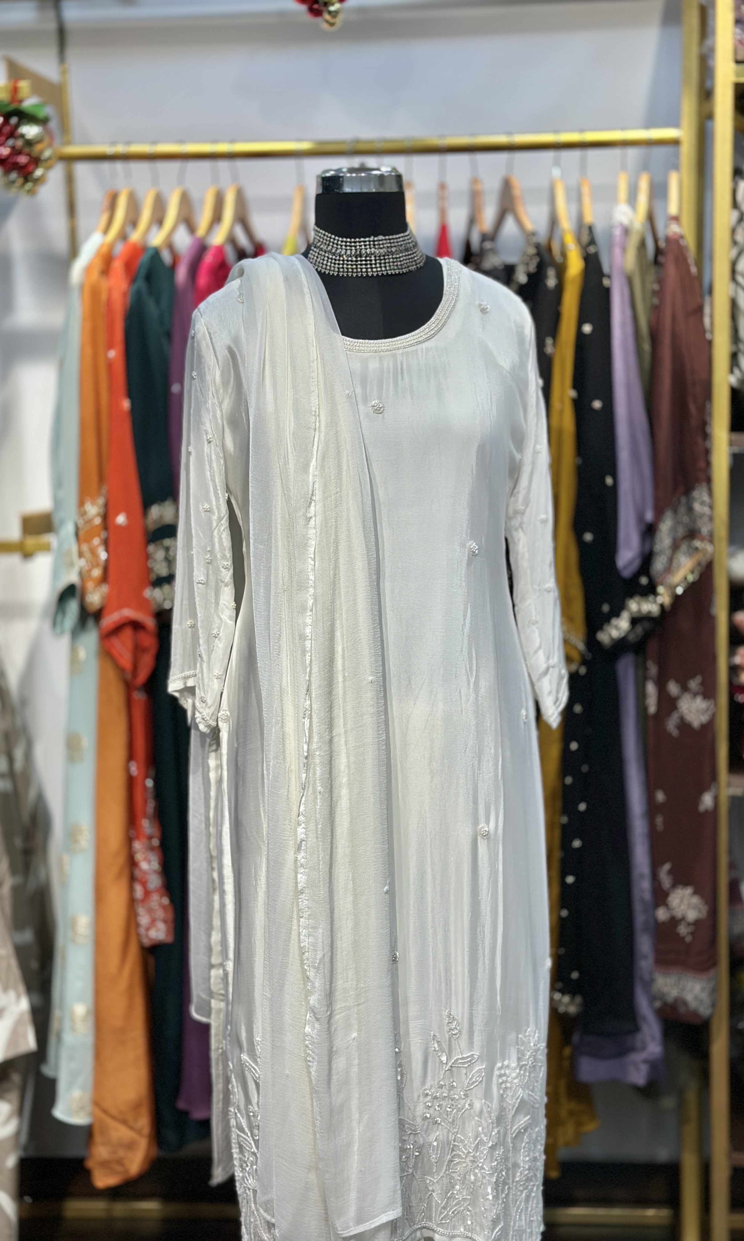 white partywear set